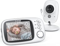 3.2'' HD Screen Wireless Video Baby Monitor with Camera VOX Mode Two-Way Talk UK