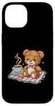 iPhone 14 Cartoon teddy bear with honey and tea Case