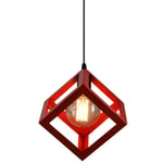 Stoex - Suspension Lustre en Forme de Cube Suspension Luminaire Moderne Plafonnier Rétro Vintage Rouge