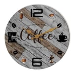 Tiancentral Horloge Murale Rustique en Bois pour Cuisine, Bureau, café, café, décoration de Magasin - 30,5 cm