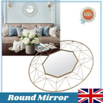 Bathroom Mirror Wall Mount Round Decor Vanity Makeup Mirror Aluminium Frame Gold