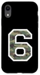 Coque pour iPhone XR Numéro d'uniforme en jersey #6 Six, camouflage camouflage