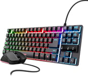 GXT 833 PACK CLAVIER ET SOURIS GAMER FILAIRES, AZERTY FRANÇAIS, CLAVIER GAMER TKL COMPACT AVEC 69% PLASTIQUE RECYCLÉ, 200-7200 DPI, KIT GAMING RGB POUR PC, ORDINATEUR PORTABLE - NO[KEY230386]