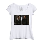 T-Shirt Femme Col Echancré Matrix Keanu Reeves Carrie Anne Moss Film Action Cinema