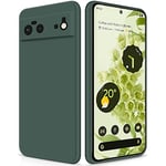 GiiYoon Case Compatible with Google Pixel 6, Silky-Soft Touch Full-Body Protective Phone Silicone Case, Shockproof Cover with Microfiber Lining, green