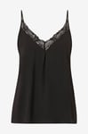 Vila - Linne viCava V-neck Lace Singlet - Svart