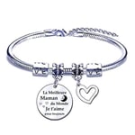 FGHJK Cadeau Fete des Meres Cadeau Maman Fille 2Pcs Bracelet Maman Fille Cadeau Anniversaire Maman Fille Cadeau Maman Fille Original Bracelet Femme Cadeau pour Maman Fille Cadeau Maman pas cher (15)