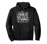 Womens Merry and Bright Outfit Christmas Lights Xmas Holiday Pullover Hoodie