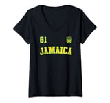 Womens JAMAICA 61 Independence Day 2023 Jamaican Flag Clothing V-Neck T-Shirt