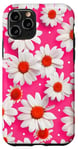 iPhone 11 Pro Pink & White Daisy Polka Dots Floral Polka Dot Daisy Flowers Case