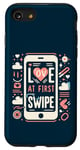 Coque pour iPhone SE (2020) / 7 / 8 Love At First Swipe Rencontres en ligne Love Matching Valentines