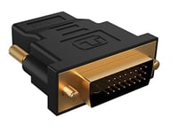 ICY BOX Adaptateur DVI vers HDMI, HDMI Femelle vers Connecteur DVI-D Mâle, 4K 60Hz, Parfait pour Station d'accueil (IB-DK2241AC), Bidirectionnel, IB-AC552