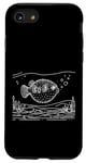 Coque pour iPhone SE (2020) / 7 / 8 Line Art Poisson et ichtyologiste Amazon Puffer