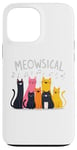 Coque pour iPhone 13 Pro Max Meowsical Cat Daddy Mommy Cheshire Race Chat Musique