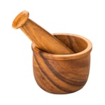 Socorro Acacia Wood Mortar And Pestle 10 Dia X 7.5Cm Durable Kitchen Crush Grind