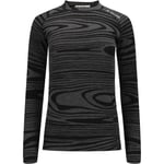 Aclima Womens WarmWool Crew Neck Shirt (Svart (BLACK MOTION) Small)