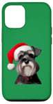 iPhone 12/12 Pro Miniature Schnauzer With Santa Hat Christmas Xmas Dog Owner Case