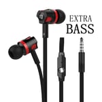 Casque Extra Bass Casque filaire 3,5 mm Casque de style nouilles Casque de sport auriculare pour Samsung