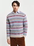 GANT Italian Wool-Blend Fair Isle Crew Neck Jumper