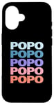 Coque pour iPhone 16 Funny Modern Repeated Text Design Popo Grandpa Granddad