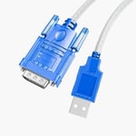 Unnexhaus- Câble USB vers RS232 DB9 COM,port série PDA 9 broches DB9,adaptateur convertisseur pour ordinateur PLC - Type Bleu-2m