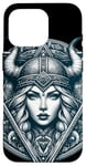 Coque pour iPhone 16 Pro Shield Maid Viking Raven Mythologie nordique