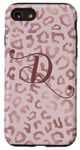 iPhone SE (2020) / 7 / 8 Letter D Initial Leopard Rose Pink Cheetah Monogram Case