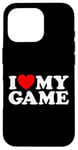 Coque pour iPhone 16 Pro J'adore mon jeu Funny On Gamer Win Play Sport, fan de jeux vidéo