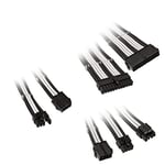 Kolink Six Cable Extension Sets Sleeved Cable Kit - Includes 24-Pin 4+4-Pin 8-Pin and 6+2-Pin PC Cable - Pcie Cable Works with PCIe 5.0 (Black/White)