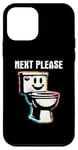 Coque pour iPhone 12 mini Next Please - Cuvette de toilette humoristique et souriante