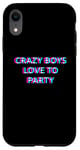 Coque pour iPhone XR Crazy Boys Love To Party Rave Club Festival Raver Boy