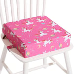 Czrrzl Rehausseur Chaise Enfant Lavable Portabilité Cartoon Rehausseur Chaise Bebe 2 Boucle de Sécurité Antidérapant Rehausseur de Chaise pour Enfant Chaise Nomade Bebe pour à La Maison Partir(Rose)