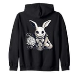 Alice in Wonderland - We're All Mad Here Rabbit Hatter Quote Zip Hoodie