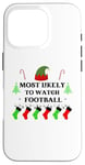 iPhone 16 Pro Most Likely To Watch Football Family Santa Elf Hat Case