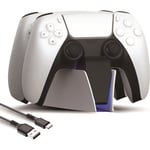 Chargeur Manette PS5 Charge Rapide Station de Chargement Compatible avec Manettes PS5 Double USB de Charge Avec Indicateur LED