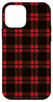 iPhone 12 mini Red Black Checkered Plaid Flannel Gingham Pattern Checker Case