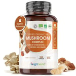 Organic Mushroom - 180 Capsules - Lion's mane mushroom, Shiitake, Reishi, Chaga