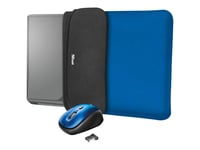 Trust Yvo - Housse d'ordinateur portable - 15.6" - bleu - avec Trust Yvo Wireless Mouse