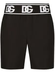 Dolce & Gabbana Mens DG Logo Waistband Swimshorts in Black Nylon - Size X-Large