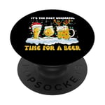 Lover Christmas It's The Most Wonderful Time for a Beer PopSockets PopGrip Adhésif