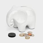 Luckies Money Box - Elephant Piggy Bank & Money Jar - White - Children's Gift