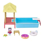 BlueY Set de Jeu et Figurines à la Piscine, Figurines de 6,3 et 7,6 cm, Accessoires