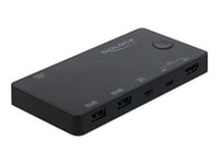 Delock Hdmi / Usb-C Kvm Switch 4K 60 Hz With Usb 2.0 - Omkopplare För Tangentbord/Video/Mus/Usb - 1 Lokal Användare - Skrivbordsmodell