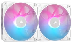 Corsair iCUE LINK RX140 RGB 140mm PWM Fans with iCUE LINK System Hub - Magnetic Dome Bearing - Dual Pack - White