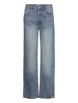 Mango Medium-Rise Straight Jeans With Slits Blå