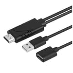 2 in 1 USB Female to -Compatible Male HDTV Adapter Cable 1080P Digital AV  2820