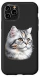 Coque pour iPhone 11 Pro Portrait de chat tigré argenté x chat mignon