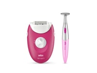 Braun Epilierer Silk-Épil 3-420, Rosa, Vit, 20 Pincetter, Ac