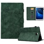 SQBB För Samsung Galaxy Tab A 10.1 (2016) T580 Tower Bike Butterfly Pattern Printed Microfiber Läder Tablet Fodral Vikbar Stand Case P Green