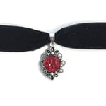 Choker Djupröd Glitter/Druz - Goth Rock - Velvet choker